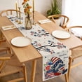 thumbnail image 3 of Independence Day Table Runner - 70 Inch Long, Kitchen Dining Table Runner Dresser Scarves, Vintage Gnomes Usa Flag Star Tree Branch Farmhouse Decor for Coffee Tables Wedding Party Banquet, 3 of 8