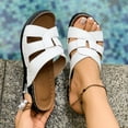 thumbnail image 5 of Busydd Women's Sandals Comfortable Soft Sole Open Toe Wedge Sandals for Women Casual Fashion Beach Slip on Summer Shoes for Women 6, 5 of 7