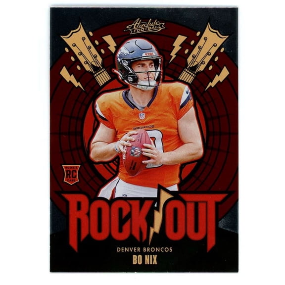 NFL 2024 Panini Absolute Football Rock Out Bo Nix RO-BNX (Rookie)