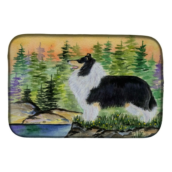 Carolines Treasures SS8203DDM Collie Dish Drying Mat 14 x 21" multicolor