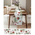 thumbnail image 4 of Table Runner 60 Inches Long for Kitchen Dining, Christmas Balls Dresser Scarf Farmhouse, Dining Table Decorations for Wedding/Parties, Red Green Xmas Botanical Snowflake 13 x 60 In, 4 of 9