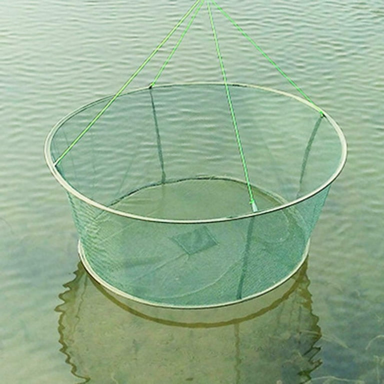 Spring Deals! Yawots Foldable Drop Net Fishing Landing Net Prawn Bait Crab Shrimp, Size: 1XL, Green