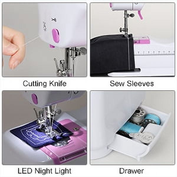 Viferr Portable Sewing Machines 12 Built-In Stitches Mini Sewing Machine for Beginner with Reverse Sewing Household Electric Upgraded Easy Sewing