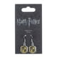 thumbnail image 2 of Pendientes con el escudo de Hufflepuff de Harry Potter bañados en plata de 15 mm, 2 of 2