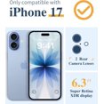 thumbnail image 2 of Biwat-Compatible with iPhone 17 Case 6.3" 2025, with Screen Protector & Camera Lens Protector, Shockproof Military Grade Drop Protective Clear Floral Slim Phone Cover for Women,Aconite/Blue, 2 of 4