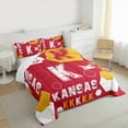 thumbnail image 4 of Manfei Letter K Monogrammed Full Size Comforter Sets,Kansas Sport City Bedding Comforter Set,Red White Orange Bedding Sets For Boys Kids,Microfiber Room Decorative Reversible,3pcs, 4 of 9