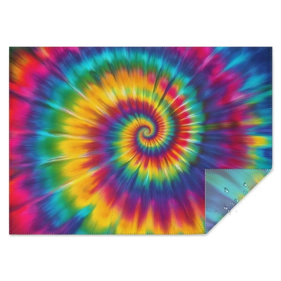 Rainbow Tie Dye Mandala Pattern Rectangle Tablecloth 60"x84",Waterproof Polyester Rectangle Table Cloth, Wipeable Spillproof Polyester Tablecloth for Dining, Camping, Indoor and Outdoor