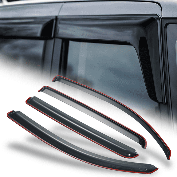 M-AUTO 4Pcs Set Window Visor Deflector Sun Rain Guard Smoke Tinted Outside Mount for 2016-2023 Toyota Tacoma Double Cab