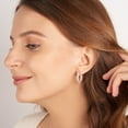 thumbnail image 3 of Lab Grown 2 Carat Round Shape Sirena Hoop Earrings | IGI Certified 14K Rose Gold Prong Setting | FG-VS Quality | Friendly Diamonds, 3 of 6
