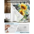 thumbnail image 3 of No Hook Cloth Fabric Shower Curtain with Snap in Liner, Yellow Sunflowers Waterproof Shower Curtains Set with See Through Top Window, Retro Farmhouse Botanical Flowers Leaf Bath Curtains 54"x78", 3 of 6