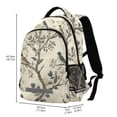 thumbnail image 2 of FORMRS Unisex Backpack Elementary School Travel Bookbag with Reflective Stripes, Beige Birds, 2 of 7