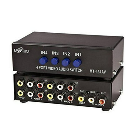MT-431AV 4-Way AV Switch RCA Switcher 4 In 1 Out Composite Video L/R Audio Selector