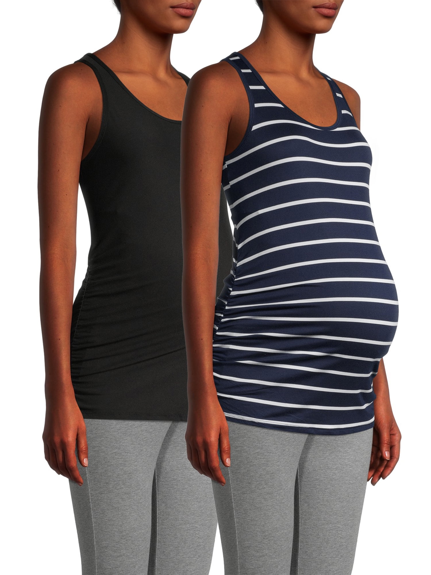 Time and Tru Women's Maternity Tank Tops, 2Pack
