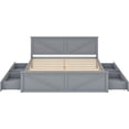 thumbnail image 3 of King Size Platform Bed with 4 Storage Drawers and Support Legs, Wood Bed Frame with Support Slats, 3 of 7