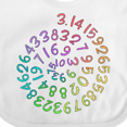 thumbnail image 4 of Inktastic Pi Day Pi Numerals in Rainbow Spiral Boys or Girls Baby Bib, 4 of 4