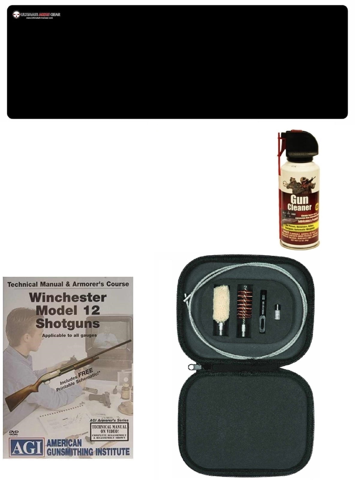AGI DVD Manual & Armorer Course Winchester Model 12 Shotgun + Ultimate Arms Gear Gunsmith Cleaning Bench Gun Mat + 12 GA... by