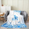 thumbnail image 1 of Erosebridal Letter Initial Throw Blanket for Couch 60x80,Monogrammed Personalized Flannel Blanket,Flower Decor,Ultra Soft, 1 of 7
