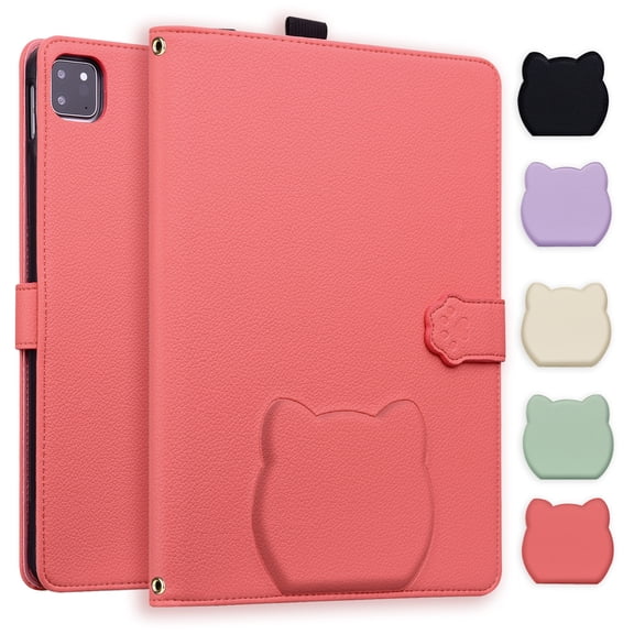 Allytechgroup Case for iPad Air 13 Inch Case M3 2025/ M2 2024 & iPad Pro 12.9 2022/2021/ 2020/2018, Slim Lightweight Shell PU Leather Protective Cover with Auto Sleep/Wake for Women Men, Red