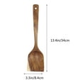 thumbnail image 3 of EeaseMX Utensilio de cocina de madera de teca, volteador de cabeza plana, espátula ranurada de cocina, cuchara, utensilios de cocina, pala para comida de cena, 3 of 7