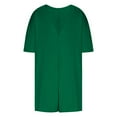 thumbnail image 6 of Idoravan Green Jumpsuit Women Casual Women's Solid Oversized Athletic Tee Romper Back V Neck Half Short Sleeve Wearing Both Front And Back Workout Rompers Casual Shorts Jumpsuit With Pockets, 6 of 8
