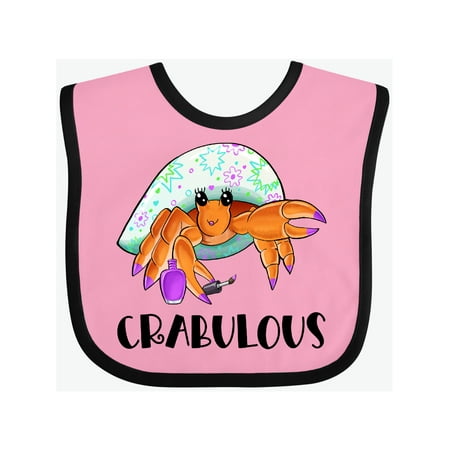 

Inktastic Crabulous Cute Hermit Crab with Purple Nail Polish Gift Baby Boy or Baby Girl Bib