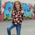 thumbnail image 3 of Xoenoiee Christmas Candy Print Long Sleeve Hoodies for Girls Kids Fleece Fall Outfits Sweatshirts Y2k Winter Zip Up Jackets Oversized Tops Clothes, Size 5-6 Years, 3 of 7