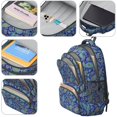 thumbnail image 4 of Paisley and Floral Blue Pattern Cute School Backpack Bag with Padded Back and Adjustable Shoulder Straps 16.9 X 12.6 X 5.9 Inches, 4 of 5