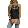 thumbnail image 4 of Sequin Tank Tops for Women Satin Silk Backless Sleeveless Camisole Party Club Sexy Going Out Top Glitter Club Outfits Ruched Flowy Shiny Party Concert Tunics Tops, 4 of 7