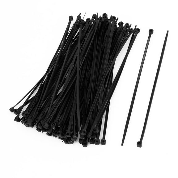 Unique Bargains 100 Pcs 150mm x 2mm Electrical Cable Tie Wrap Nylon Fastening Black