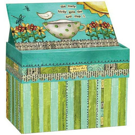 Maple Recipe Box - Artisan Recipe Card Box with Recipe Cards, Color My World