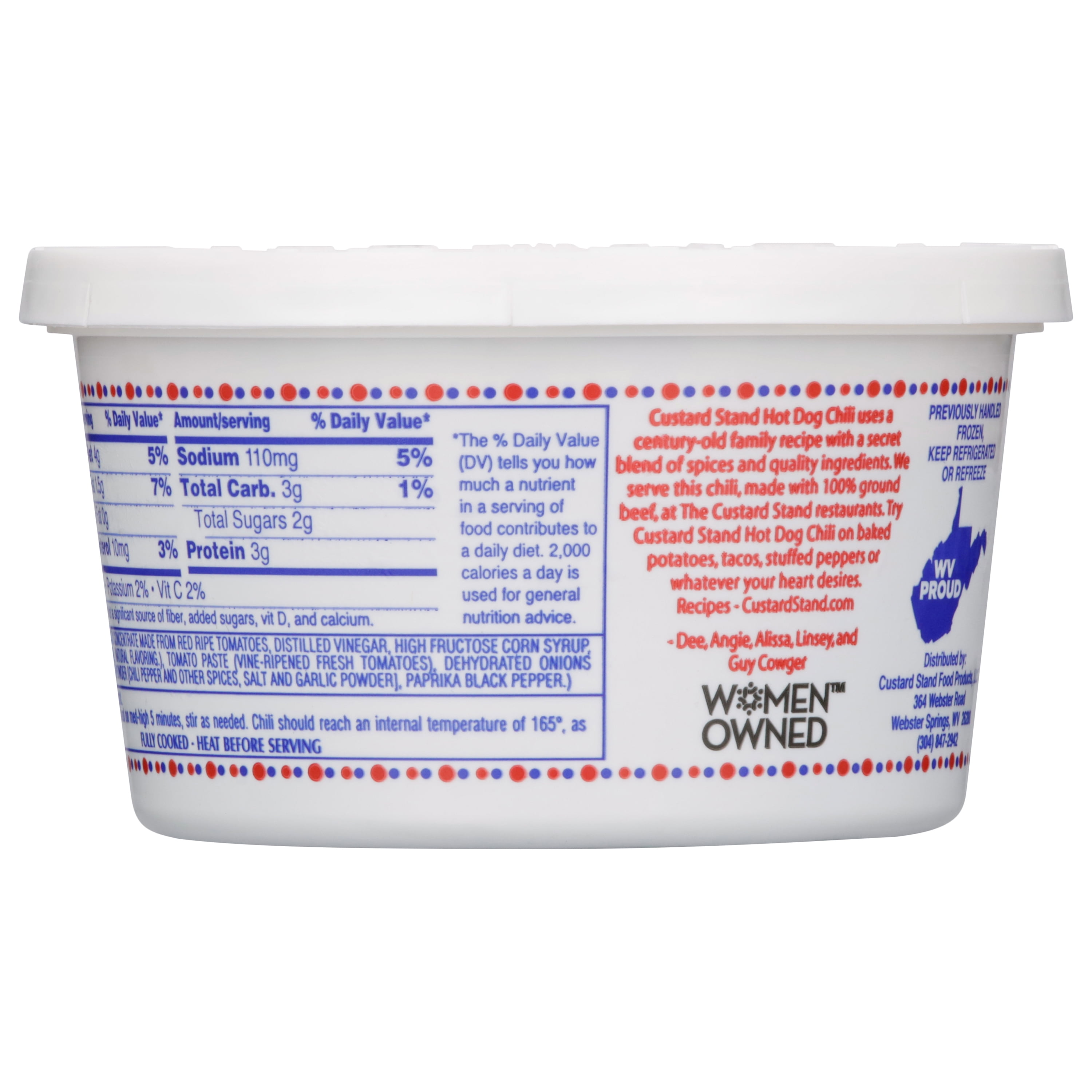 Custard Stand Hot Dog Chili, 12 oz (allergen free)