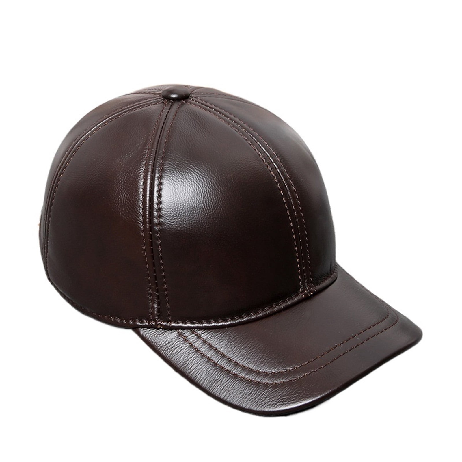 Baseball Leather 100% Genuine Caps For Men And Women With Cowhide Warm Earmuffs Cap Outdoor Leather Sunbonnet Hat ,Fashion Design