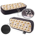 thumbnail image 4 of Picia Thanksgiving Pattern Large Capacity PU Leather Pencil Case Organizer Pen Marker Holder Double Zipper Storage Bag Big Pencil Pouch for College Office, 4 of 6