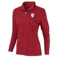 thumbnail image 2 of Women's Crimson Indiana Hoosiers Peached Marled Yarn Quarter-Zip Pullover Jacket, 2 of 3