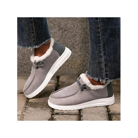 

Audeban Womens Indoor/Outdoor Shoes Slip On Moccasin Slippers Winter Warm Snow Boots Loafer