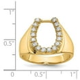 thumbnail image 2 of Finest Gold 14K Yellow Gold AA Diamond Mens Horse shoe Ring - Size 10, 2 of 2
