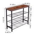thumbnail image 3 of DEALTOPS Industrial Metal 4-Tier Shoe Rack, Shoe Storage Shelf Hold Around 12-Pair Shoes, Brown, 3 of 8