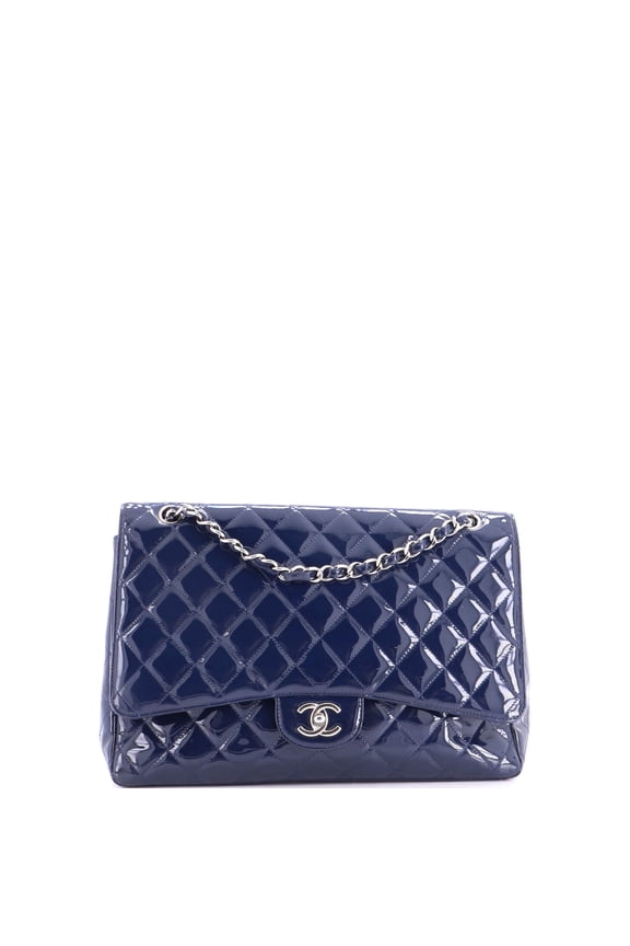 Pre-Owned Classic Double Flap Bag Quilted Patent Jumbo By Rebag