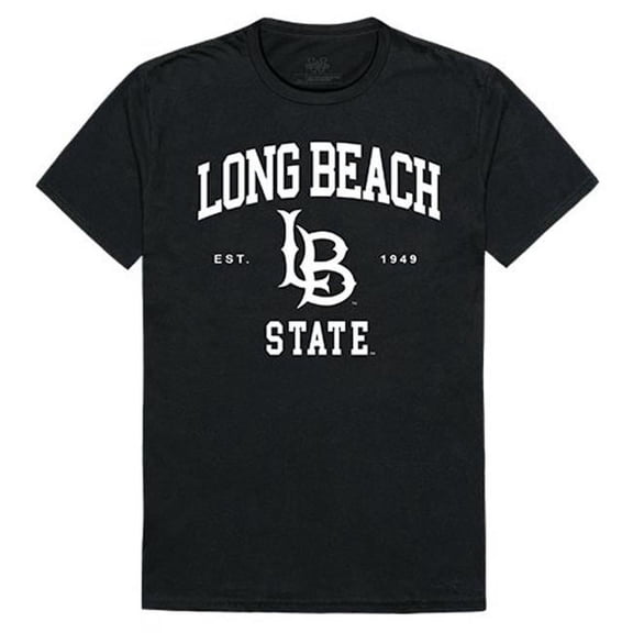 California State University at Long Beach Seal Tee Shirt for Men - Black - Large