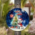 thumbnail image 4 of Merry Christmas and Happy New Year Santa Maltese Holiday Xmas Winter Round Wood Sign Maltese Dog Lover Gifts Idea Hanging Wall Home Decor - 00024, 4 of 5