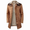 thumbnail image 3 of Men's Fashionable Mid Long Slim Jacket with Pocket and Turn, 3 of 6