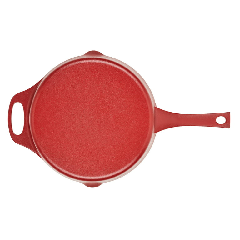 Rachael Ray Nitro Cast Iron Skillet 10-in ,Red