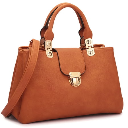 Dasein Women Satchel Handbags Top Handle Purse Medium Tote Bag Vegan Leather Shoulder Bag