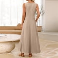 thumbnail image 4 of JULMCOMO Summer Dresses for Women Round Neck Sleeveless A Line Loose Fit Flowy Casual Maxi Dresses Beach Vacation Sundresses Camel XL, 4 of 5