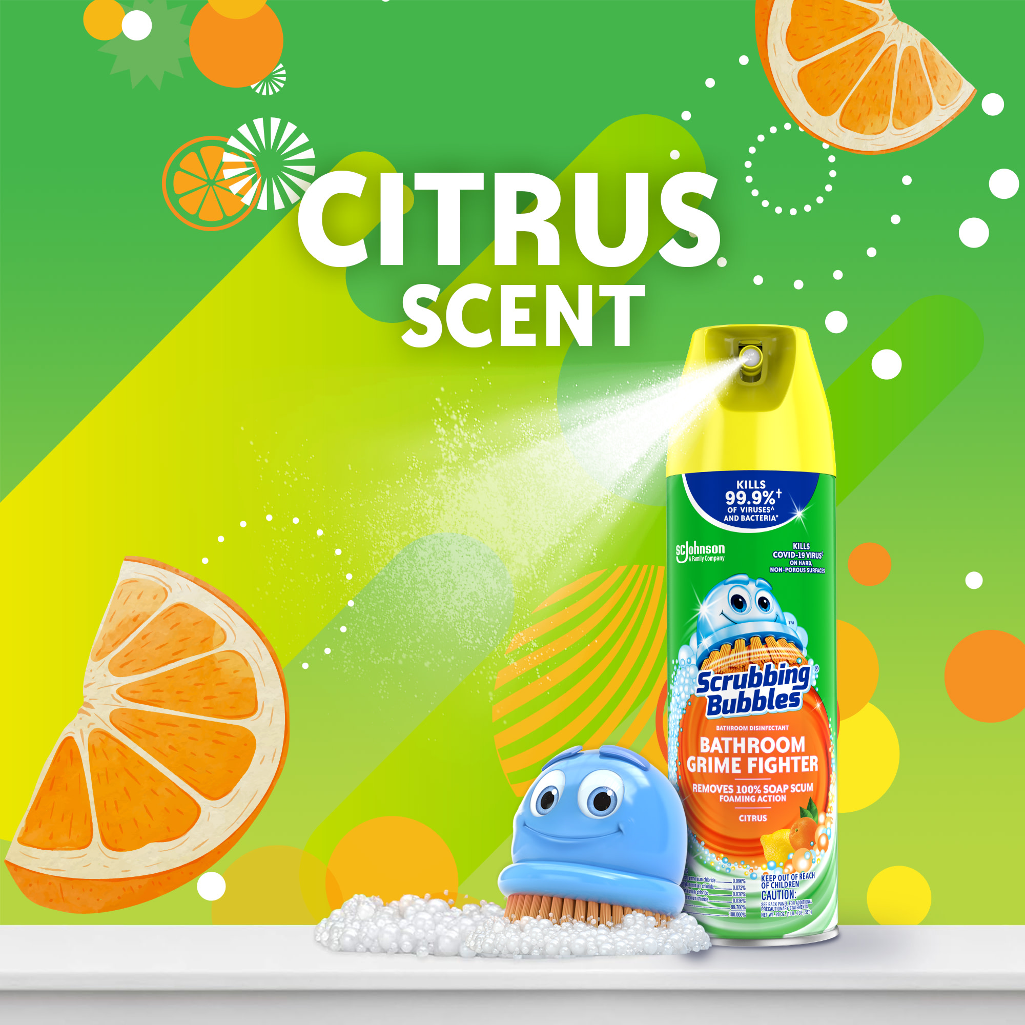 Scrubbing Bubbles Bathroom Grime Fighter, Citrus, 20 oz, 2 Pack photo 6