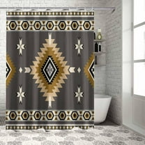 Aztec Southwest Shower Curtain, Ethnic Style Design Geometric Shower Curtain Set with Hooks, Spring Summer Waterproof Fabric Shower Curtains for Bathroom Decor, 72x84 Inch Bath Curtain