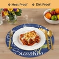 thumbnail image 4 of You Are My Sunshine Round 13 Inch Placemats Set of 8, Yellow Sunflowers Cute Bees Heart Blue HeatResistant Non Slip Place Mats for Dining Table, Wipeable Braided Kitchen Table Mats for Housewarming, 4 of 9