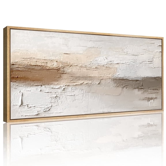 CHDITB Boho Wall Art Textured Abstract Minimalist Wall Decor Neutral Aesthetic Wall Print Framed Modern Canvas for Living Room Bedroom Office 20x40 Inch