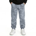 thumbnail image 4 of DxhmoneyHXBoys Wide Leg Sweatpants Elastic Waist Drawstring Baggy Cargo Pants Causal Loose Summer Workout Joggers Pants with Pockets Age 5-13 Years, 4 of 7