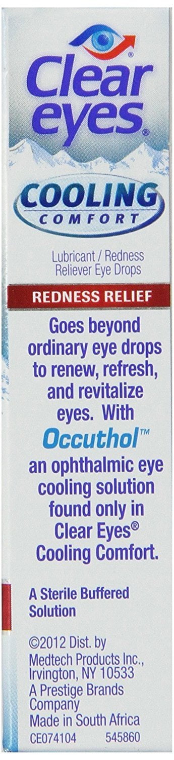 Clear Eyes Cooling Comfort Redness Relief 0 5 Ounce Walmart Com